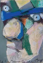 Stasys Eidrigevičius, TWARZ, pastel, papier