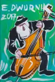 Edward Dwurnik, KONTRABASISTA, 2017, akryl, płótno