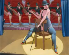 Jacek Pałucha, PERFORMING MEIN HERR WITH CHAIR, 2008, olej, płótno