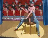 Jacek Pałucha, PERFORMING MEIN HERR WITH CHAIR, 2008, olej, płótno