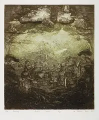 Barbara Rosiak, WIZJA ATLANTYDY, 1979, akwaforta barwna, papier