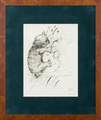 Leszek Rózga, KOTEK, 1986, suchoryt, papier
