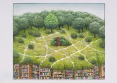 Jacek Yerka, OCZYTANY PAGÓREK, 2025, kredki, ołówek, karton