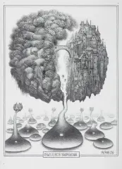 Jacek Yerka, CYWILIZACJA KROPELKOWA, 2026, ołówek, karton