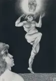 Adam Hoffmann, TAŃCZĄCA, 1975, węgiel, gwasz, kredka, papier