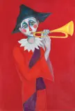 Krystyna Brzechwa, PAJAC, 1980, olej, płótno