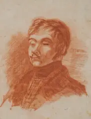 Piotr Michałowski, PORTRET MĘŻCZYZNY, sangwina, papier