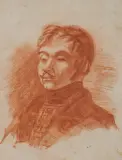 Piotr Michałowski, PORTRET MĘŻCZYZNY, sangwina, papier