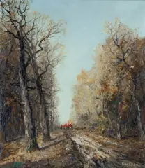 POLOWANIE PAR FORCE by Otto Eduard Pippel, olej, płótno dublowane, offered Dec 2025