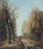 Otto Eduard Pippel, POLOWANIE PAR FORCE, olej, płótno dublowane