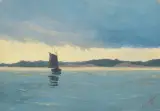 Ferdynand Ruszczyc, ŁÓDKA, 1893, olej, karton naklejony na tekturę