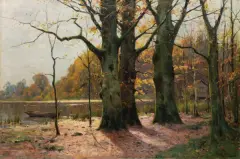 Walter Moras, PEJZAŻ JESIENNY, olej, płótno