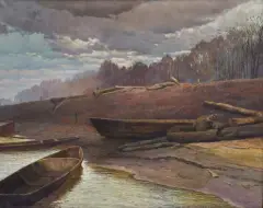 Józef Rapacki, WISŁA POD BIELANAMI, marzec 1903, olej, płótno dublowane