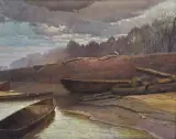 Józef Rapacki, WISŁA POD BIELANAMI, marzec 1903, olej, płótno dublowane