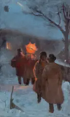 Włodzimierz Tetmajer, KOLĘDNICY, 1892-1897, olej, płótno dublowane