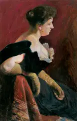 Stanisław Kamocki, PORTRET DAMY, 1896, olej, płótno