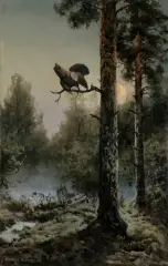 Wiktor Korecki, GŁUSZEC W ŚWIETLE KSIĘŻYCA, przed 1939, olej, płótno