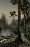 Wiktor Korecki, GŁUSZEC W ŚWIETLE KSIĘŻYCA, przed 1939, olej, płótno