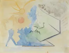 Leon Chwistek, MECZ W LETNI DZIEŃ, ołówek, akwarela, papier
