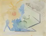 Leon Chwistek, MECZ W LETNI DZIEŃ, ołówek, akwarela, papier