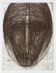 Magdalena Abakanowicz, Z CYKLU „KATARSIS“, 1985, miękki werniks sepiowy, papier z suchą pieczęcią