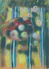 Zbysław Maciejewski, MARTWA NATURA, 1991, gwasz, prósz, papier cielistobeżowy