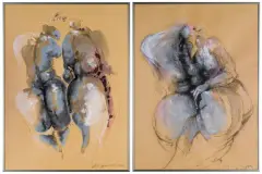 Andrzej Domżalski, Z CYKLU „PARA” (DYPTYK), 2014, akryl, pastel, papier