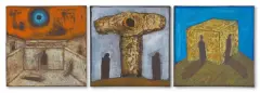 TRYPTYK by Wojciech Kopczynski, 1990, olej, płótno, offered Oct 2025