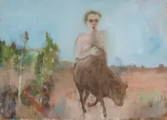 Janusz Lewandowski, CENTAUR, 1975, olej, papier