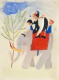 Mirosław Pokora, SŁOŃ, 1973, akwarela, gwasz, tusz pióro, pędzel, papier