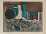 Konrad Srzednicki, TRZY KROPLE, 1972, akwaforta, akwatinta barwna, wypukłodruk, papier