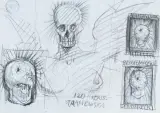 Franciszek Starowieyski, PENDERECKI. POLSKIE REQUIEM..., 1998, ołówek, papier jednostronnie kratkowany