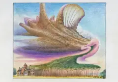 Jacek Yerka, ŻEGLARZ KOCIEWSKI, 2025, kredki, ołówek, karton