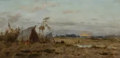 Zygmunt Sidorowicz, CYGAŃSKIE SZATRY, 1877, olej, deska