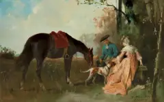 Hélène Büttner, RENDEZ-VOUS, 1877, olej, deska mahoniowa