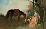 Hélène Büttner, RENDEZ-VOUS, 1877, olej, deska mahoniowa