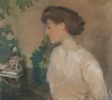 Teodor Axentowicz, PORTRET ŻONY ARTYSTY, PRZED 1900, pastel, papier naklejony na tekturę