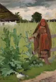 Zofia Stankiewicz, PASTUSZKA, przed 1902, olej, papier naklejony na tekturę