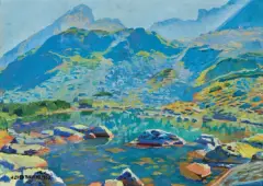 Alfred Terlecki, CZERWONY STAWEK, 1953, olej, tektura