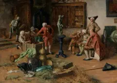 Wilhelm Löwith, KONESERZY SZTUKI, 1887, olej, deska mahoniowa