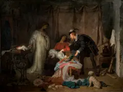 Władysław Bakałowicz, TRUDNY WYBÓR, ok. 1864, olej, płótno