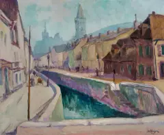 Jan Rubczak, AMIENS – RUE DES TANNEURS, olej, płótno