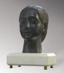 Henryk Kuna, GŁOWA KOBIETY, przed 1939, brąz patynowany