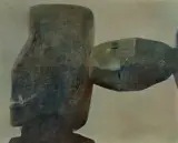 YŃ by Zdzisław Beksiński, 1996, olej, płyta pilśniowa, sold Oct 2025