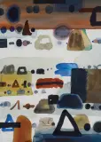 Jan Tarasin, SUMUJĄCE SIĘ WĄTKI, 1984, akwarela, tusz pędzel, papier