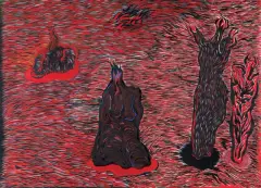 Andrzej Fogtt, Z CYKLU „GENESIS“, 1990, olej, płótno
