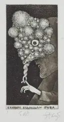 Stasys Eidrigevičius, EKSLIBRIS STANISŁAWA PYRY, 1981, akwaforta, akwatinta, papier