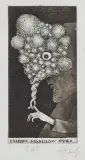 Stasys Eidrigevičius, EKSLIBRIS STANISŁAWA PYRY, 1981, akwaforta, akwatinta, papier