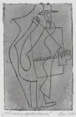 Leopold Lewicki, Detalista (Sprzedawca uliczny), 1932-1933, akwaforta tonowana, papier
