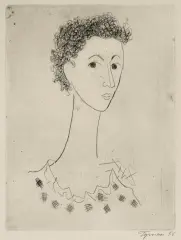 Tymon Niesiołowski, Portret Mulatki, 1956, akwaforta tonowana, papier